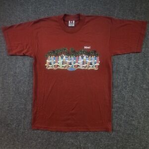Hawaiian Islands Brand Shirt Men Large Maui Red Bayside USA Surfboards Tropical